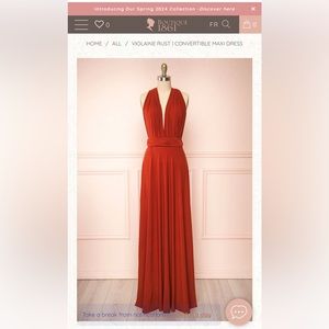 Boutique 1861 convertible maxi dress in rust. Worn once to a wedding.